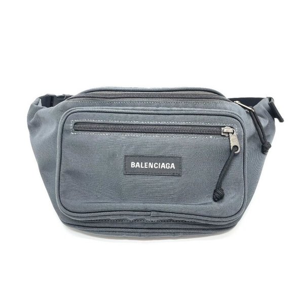 BALENCIAGA 482389 Waist pouch Explorer Belt bag Hip bag -Waist Pouch Nylon Gray - Picture 1 of 16